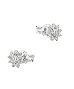 Blossom CZ Flower Silver Stud Earring STS-7133